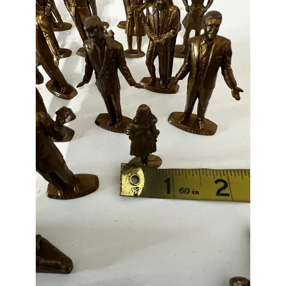 Vintage Mokalux Les Grandes Vedettes Lot 28 Gold French Celebrity Figures 1950s